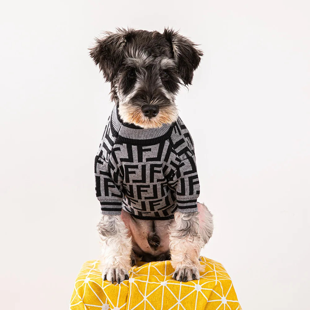 "Cozy and Chic: Luxury Knitted Sweaters for Dogs - Keep Your Pomeranian or Schnauzer Warm in Style!"