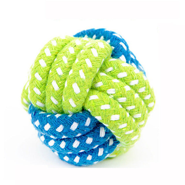 Dogs Training Playing Green Rope Ball