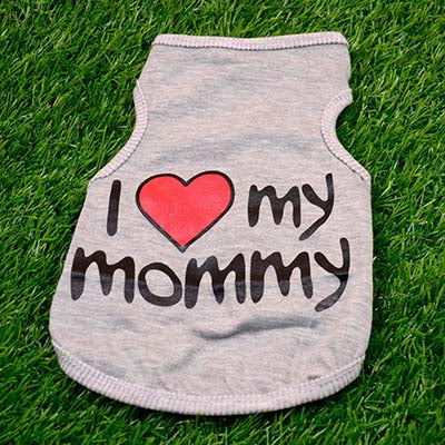 "I Love Mommy" Print Cat T-Shirt
