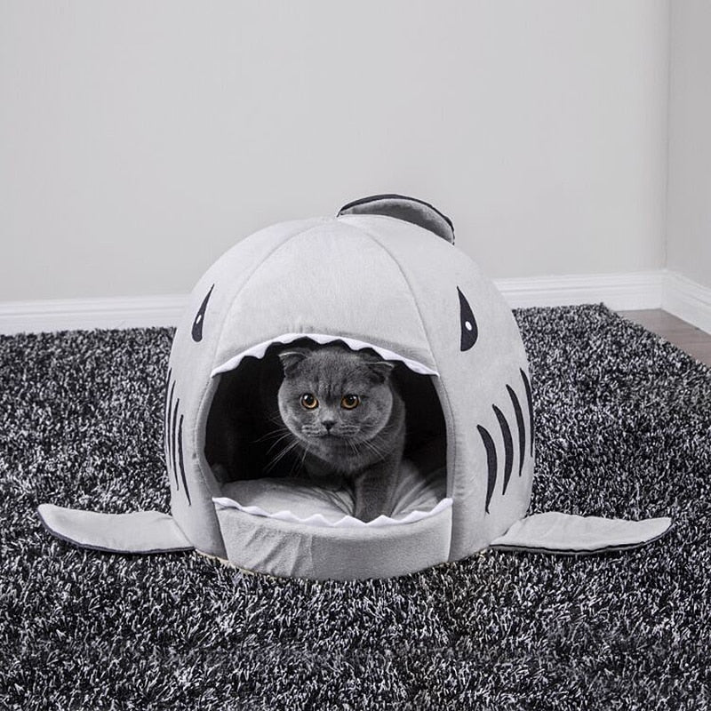 Soft Pet Cushion Shark House For Cats